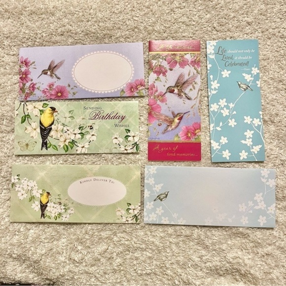 Set of 3 Hummingbird and Botanical Themed Greeting Cards & Envelopes Vintage - Picture 1 of 12